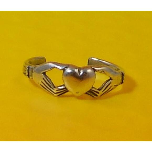Vintage Sterling Silver Irish Claddagh Celtic Toe Ring Adjustable New-Old-Stock - Picture 6 of 10